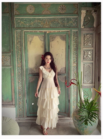 Apricot Cotton Tiered Maxi Ethereal Simplicity for Spring & Summer 2025 gunne sax vintage dress