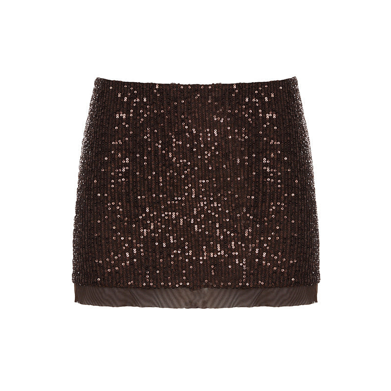 Christine Sequin Halter Skirt Set