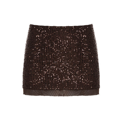 Christine Sequin Halter Skirt Set