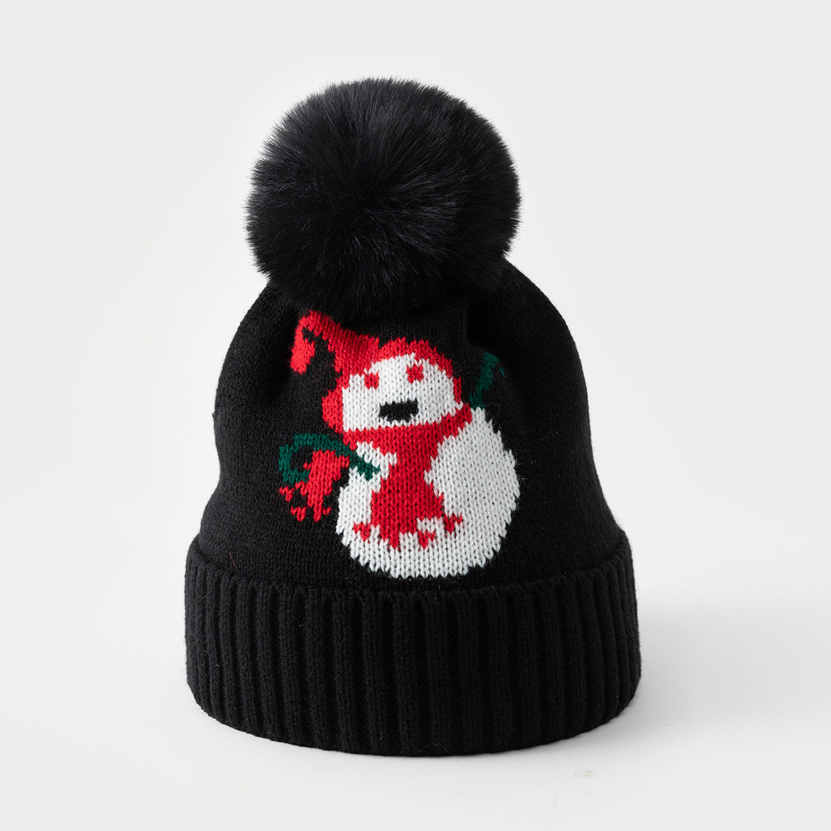 Snowman Pom Pom Knit Hat