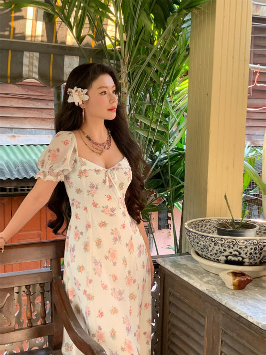 Magnolia Scent Embroidered Maxi Dress Graceful 2025 Floral Edition