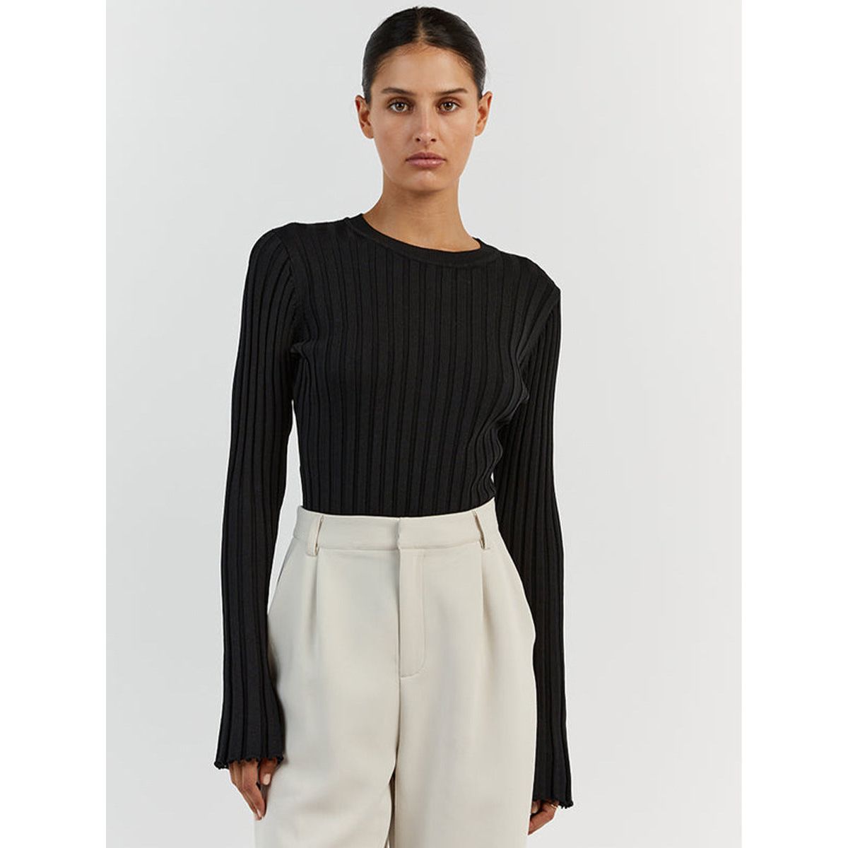 Long Sleeve Round Neck Knitted Sweater