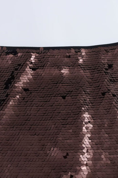 Dale Sequins Chiffon Pencil Skirt