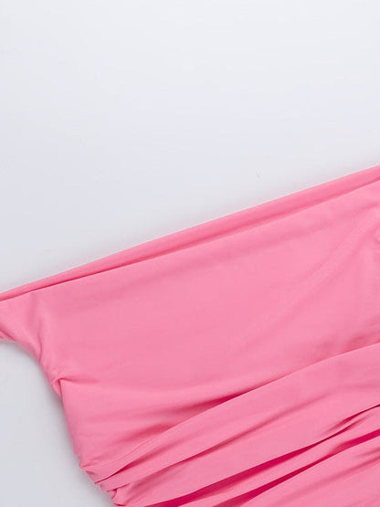 Off Shoulder Pleated Crop Top