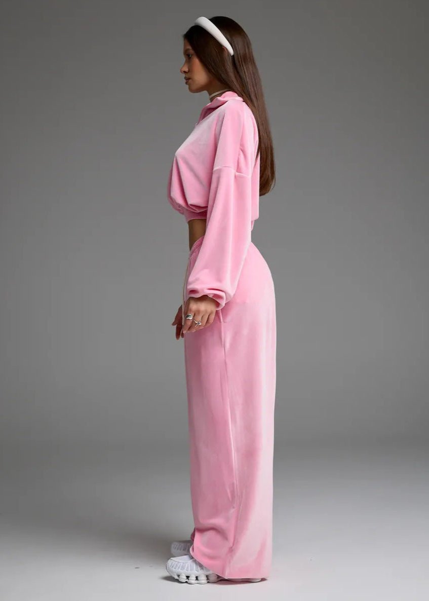 Velvet Lounge Two-Piece Tracksuit Set