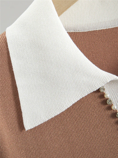 Coral Red – Slim Fit Short Sleeve Knitted Dress
