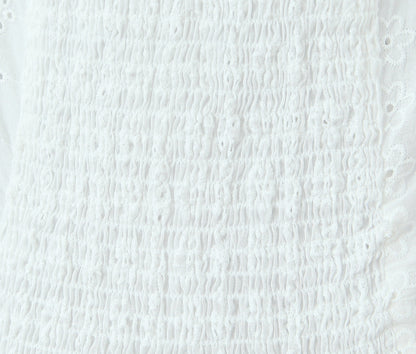 White - Lace Spliced Spaghetti Strap Dress