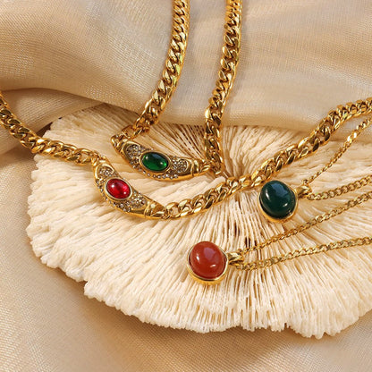 Crimson Aura - Gold Ruby Necklace
