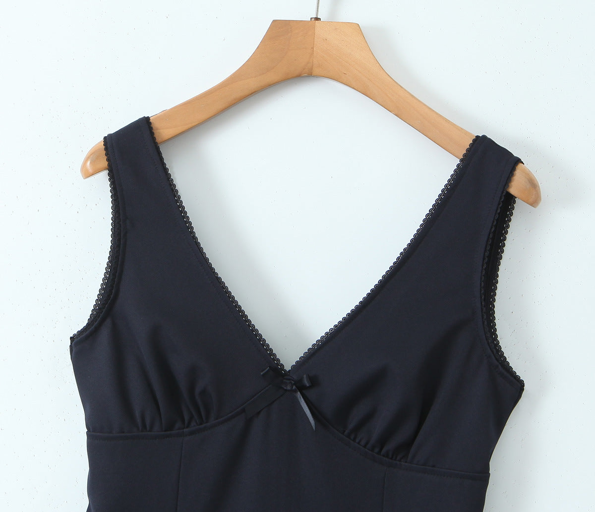 Black – Deep V-Neck Sexy Slim A-Line Dress