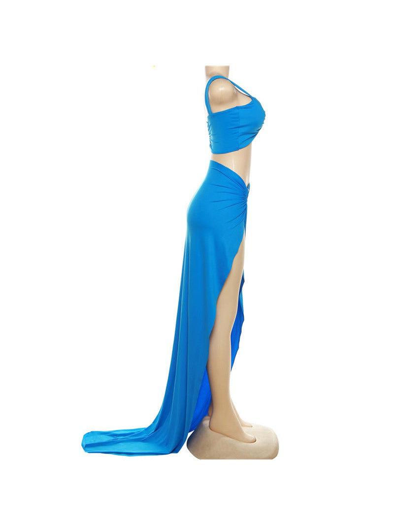 Cutout Cropped Tank Top & High Waist Skirt Coord Set