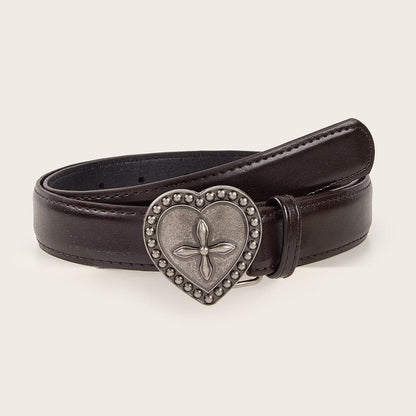 Heart PU leather adjustable belt