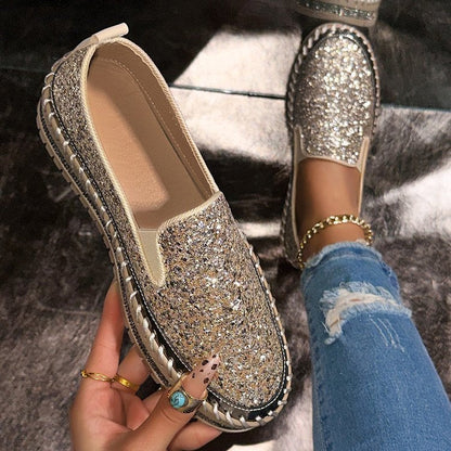 AmyVictoria™ - Chic Glitter Decorated Slip-On Loafers