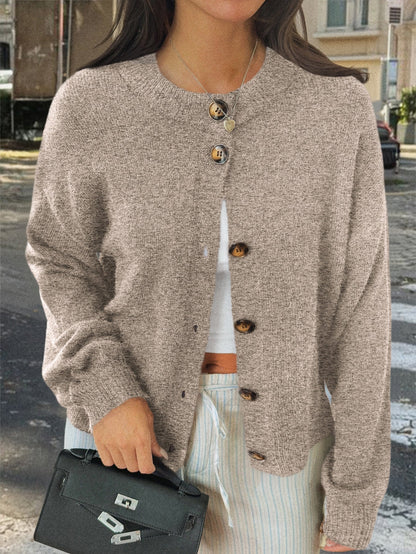 Kristy Button-Front Knit Cardigan
