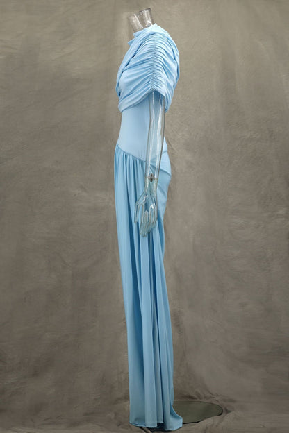 Cloud Drape Ruched Wrap Maxi Dress