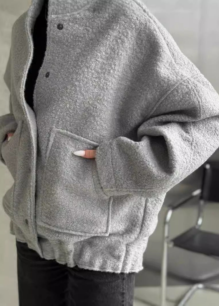 Remi - Oversized Fleece Snap-Button Jacket