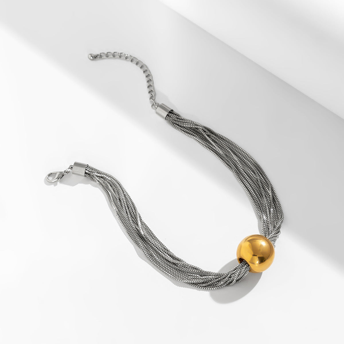 Bold Bead Pendant Choker Layered Necklace