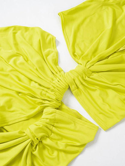 Deep V Neck Hollow Out Cutout Out Slit Slim Maxi Dress