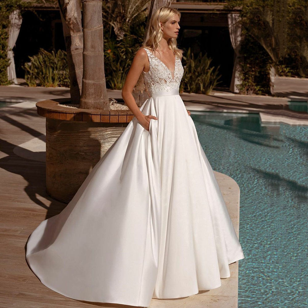 Strapless Lace Evening Gown Wedding Dress