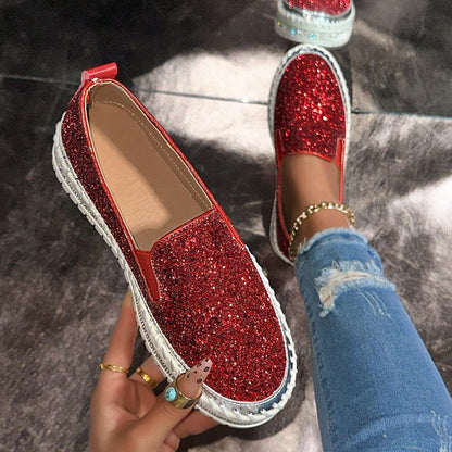 AmyVictoria™ - Chic Glitter Decorated Slip-On Loafers