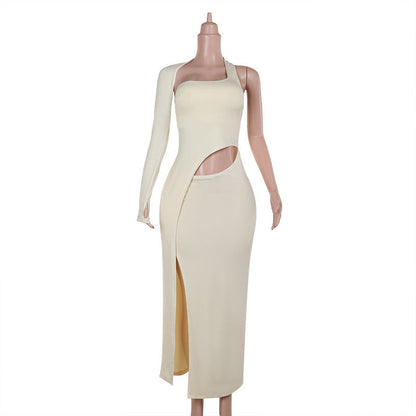 Elegant Design Hollow Out Cutout out Single Sleeve Split