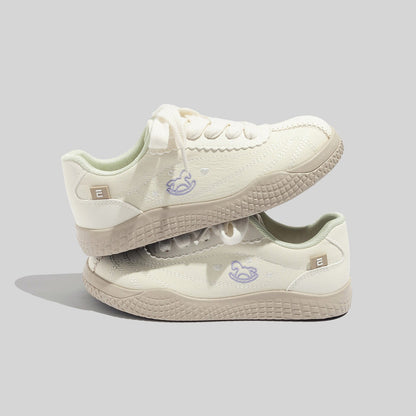 Women's Stylish Laced Up Blue Leather Sneakers
