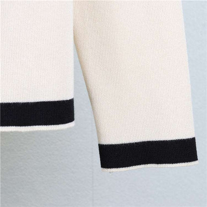 Apricot - Knitted Lapel Cardigan Two Piece Set