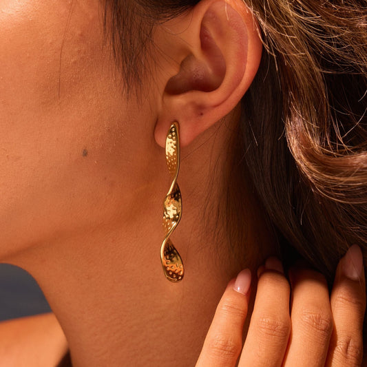 Modern Twist Design Stainless Earrings