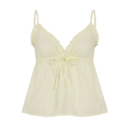 Evelia Bow Ruffle Cami Top