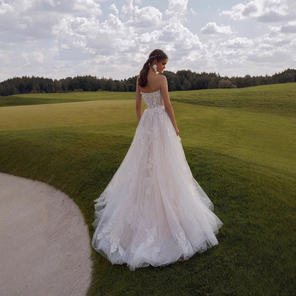 Strapless Lace Ball Gown Wedding Dress