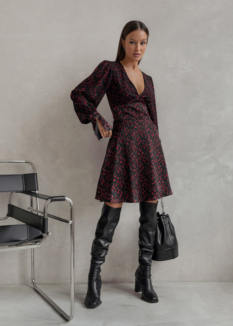 Floral Charm Wrap Dress