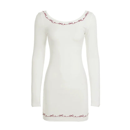 Frida Embroidered Long Sleeve Mini Dress