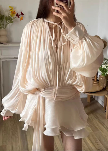 Élise - French-Inspired Pleated Mini Dress