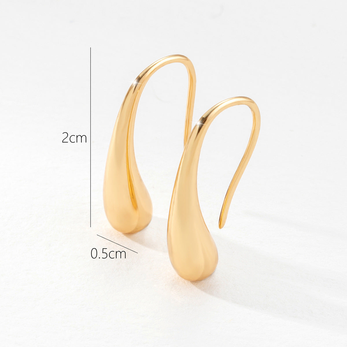 Geometric Teardrop Polish Hoop Earrings
