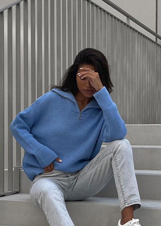 Ribbed Half-Zip Pullover