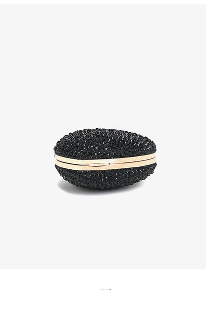Heart Shaped Rhinestone Clutch Purse