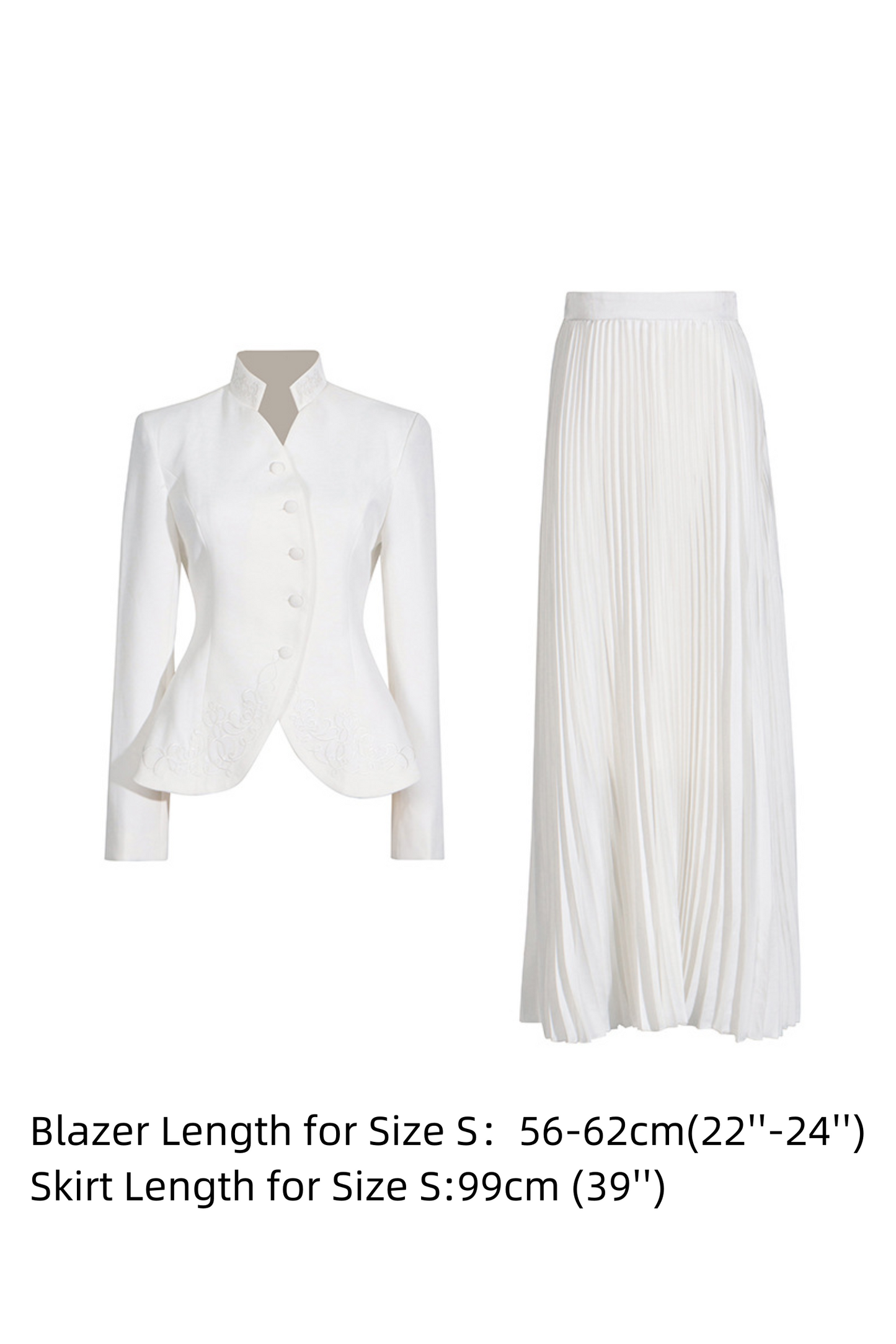 Christine Embroidery Pleated Skirt Set