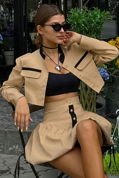 Madeline Cropped Jacket & Bubble Skirt Set