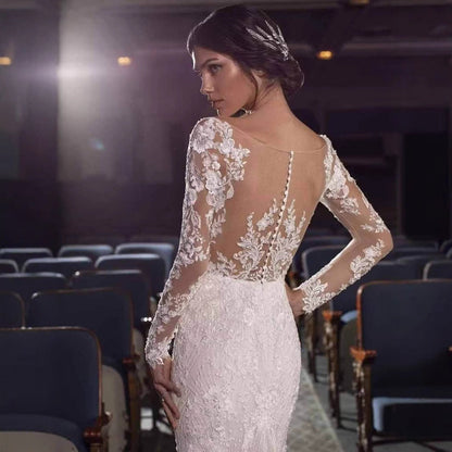 Off-Shoulder Lace Mermaid Bridal Wedding Dress