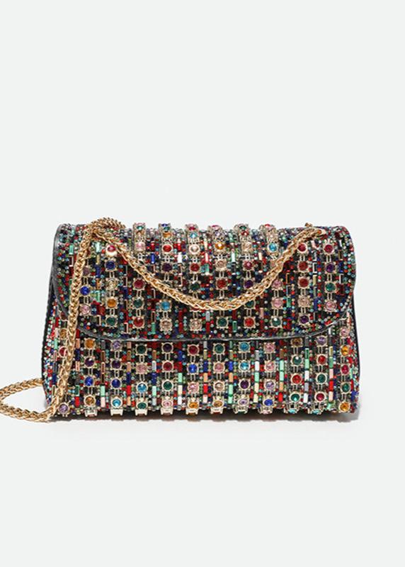 Aurora - Multi-Color Crystal Chain Shoulder Bag