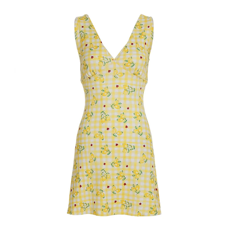 Ada Lemon Floral Maxi Dress