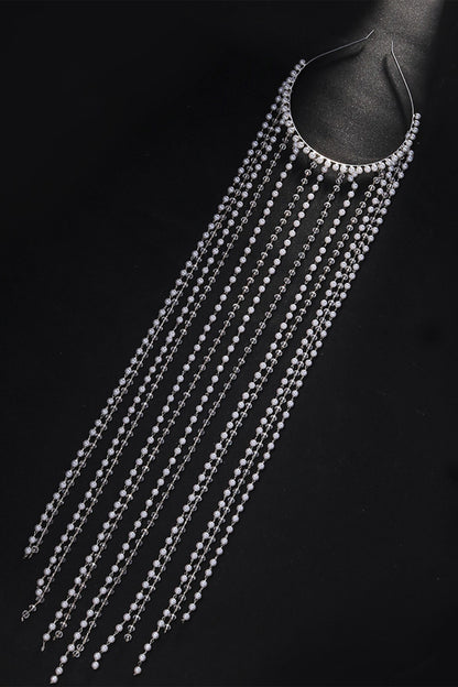 Crystal Pearl Tassel Headband