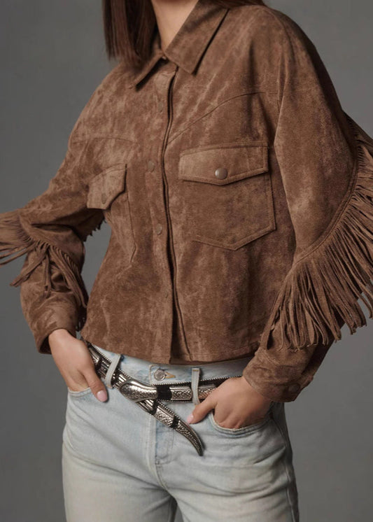 Western Charm Fringe Suede Jacket