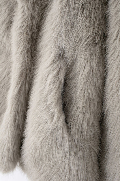 Enid Faux Fur Shawl Collar Jacket