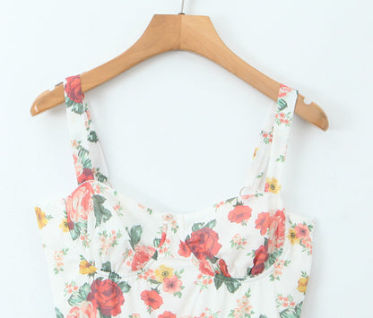 Floral – Backless Spaghetti Strap Dress