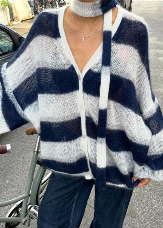 Coastal Breeze Striped Knit Cardigan