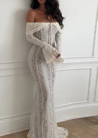 Seraphina – Lace Off-Shoulder Maxi Gown