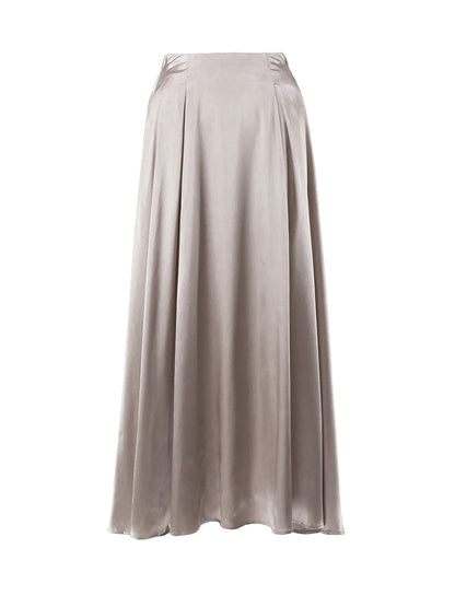 Satin A-Line Maxi Skirt