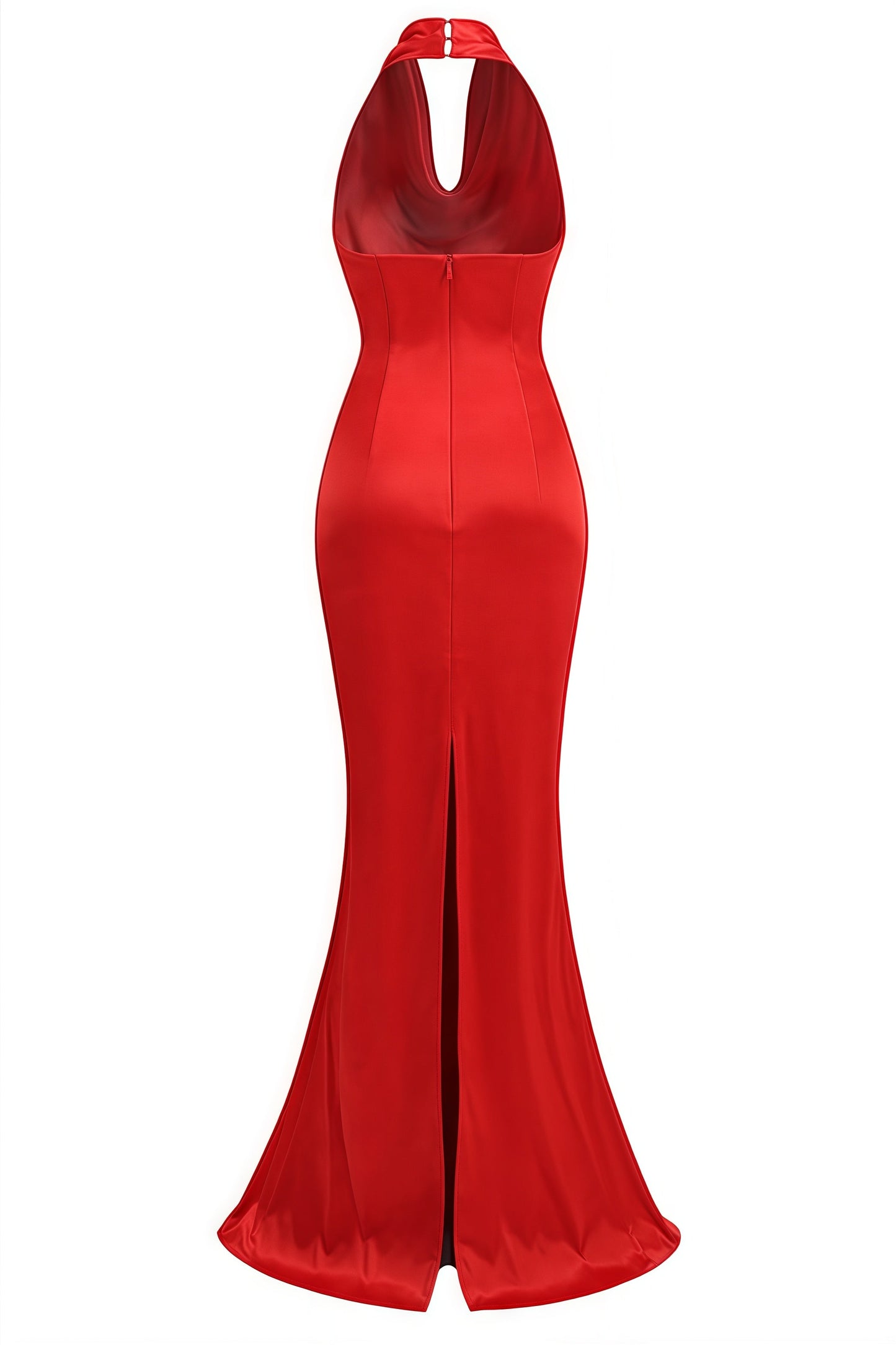 Sena Red Hanging Neck Maxi Dress