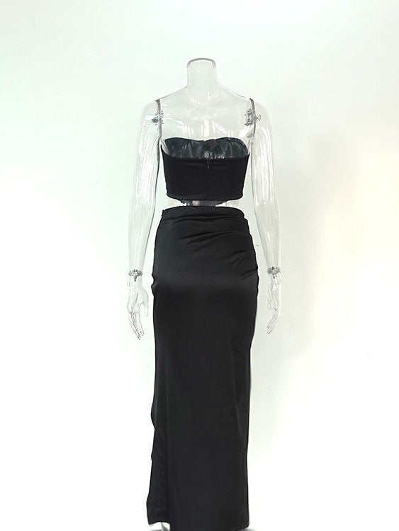 Tassel Tube Top & Split Asymmetric Skirt Coord Set