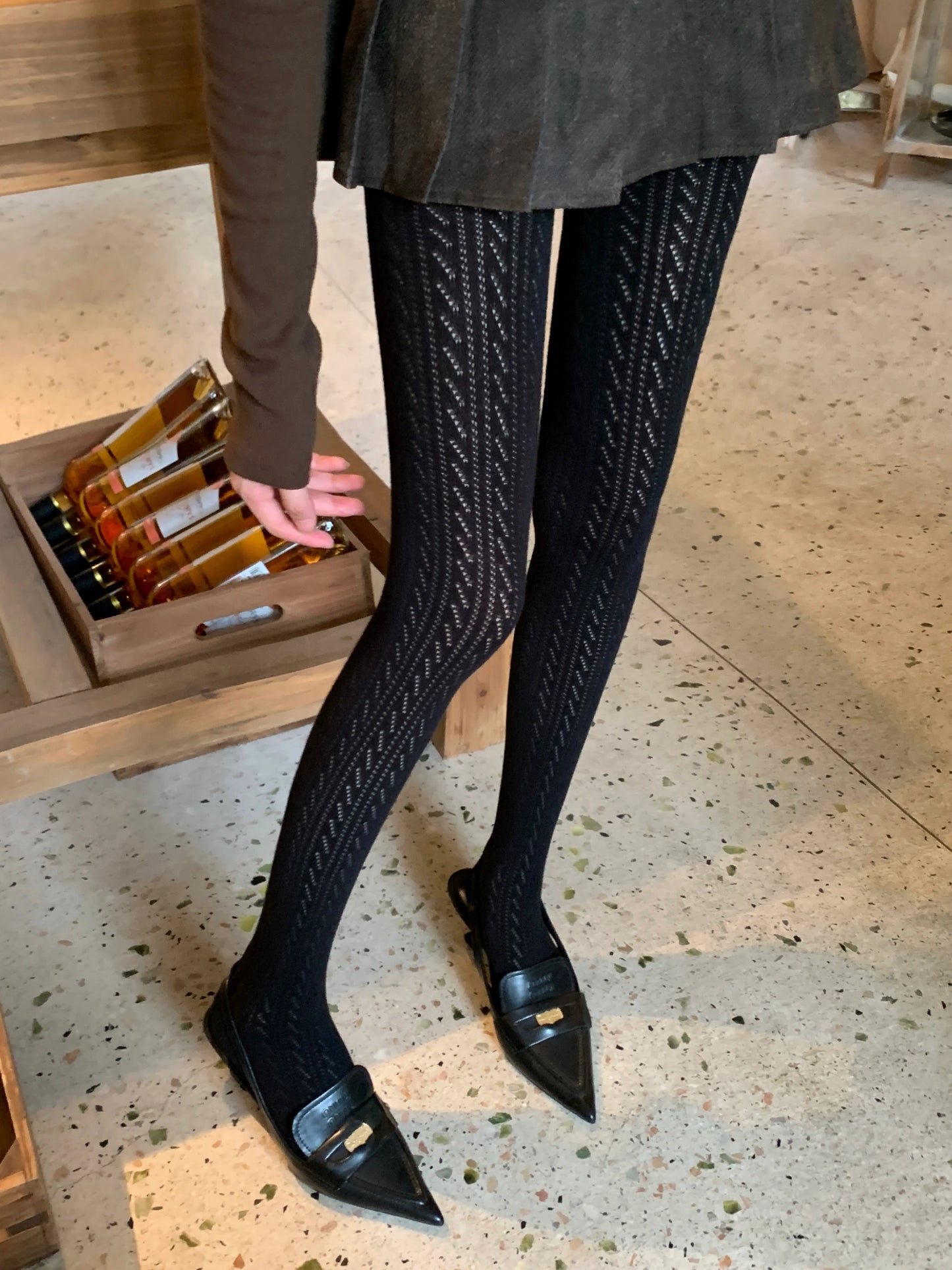 London Cozy Cable Knit Tights